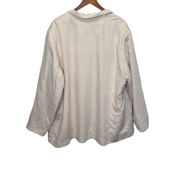 H&M+ Linen-blend Jacket Size 4XL NWT Minimalist Neutral Preppy Travel - Picture 9 of 11